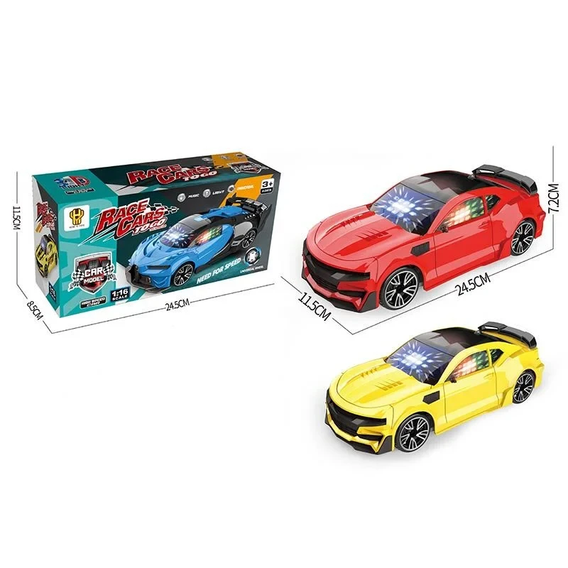 Машинка 111-1 (144/2) 2 кольори, звуки та мелодії, 3D-підсвічування, колеса вільного ходу, в коробці, фото 1