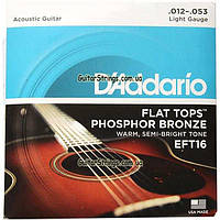 Струны D'Addario EFT16 Flat Tops Phosphor Bronze Light 12-53