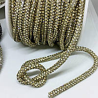 Шнур м'який зі стразами , колір Golden Shadow (діаметр 4мм), 1м