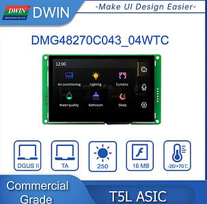 Модуль HMI DWIN DMG48270C043-04WTC  4.3 Дюйми, фото 2