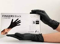 Перчатки нитриловые неопудренные Ceros black размер XS 100 шт (50 пар) черные