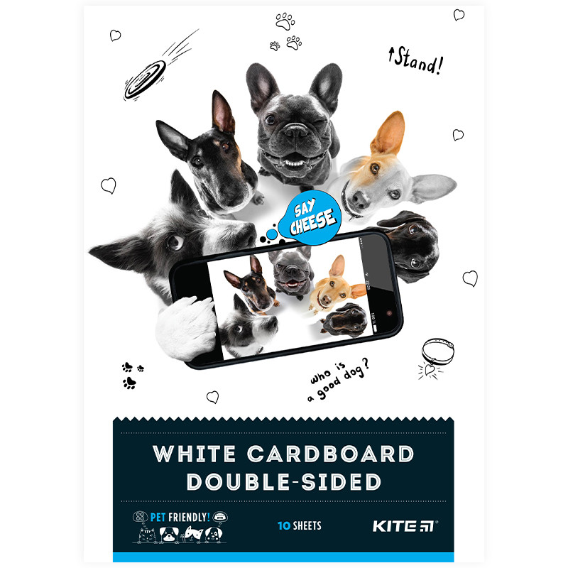 Картон білий Kite Dogs А4 10 аркушів K22-254