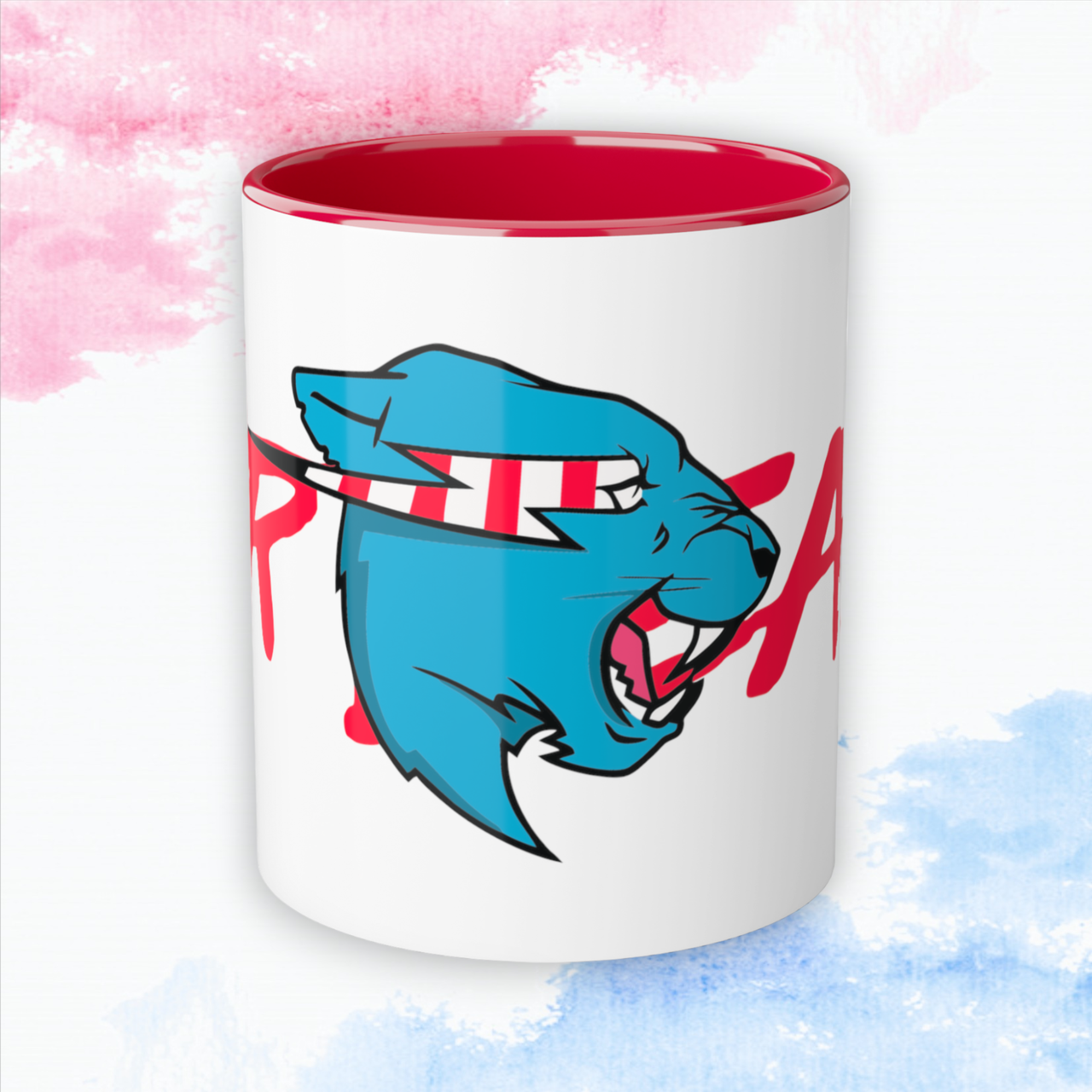 Чашка MrBeast (містер біст) "червоно-біла смужка"