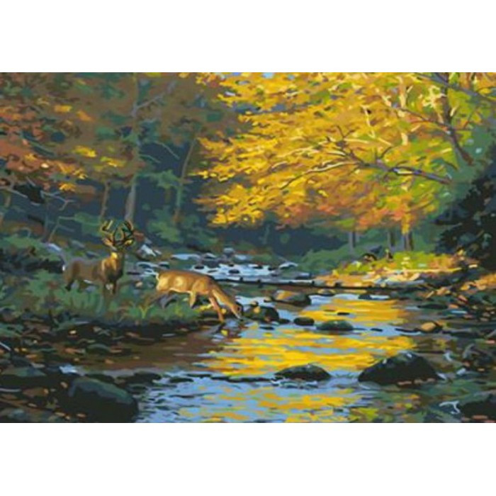 Картина за номерами 40х50 см DIY Олені біля струмка (RA5034), фото 1
