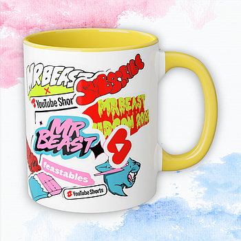 Чашка MrBeast (містер біст) "стикри"