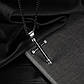 Чоловічий чорний натільний хрест із фіанітом, фото 2