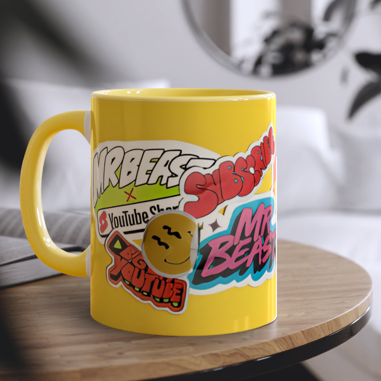 Чашка MrBeast (містер біст) "стикри з фоном"