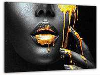 Современная картина, фотокартины для интерьера Черно-белая девушка 60х100 см, картины в интерьере кафе