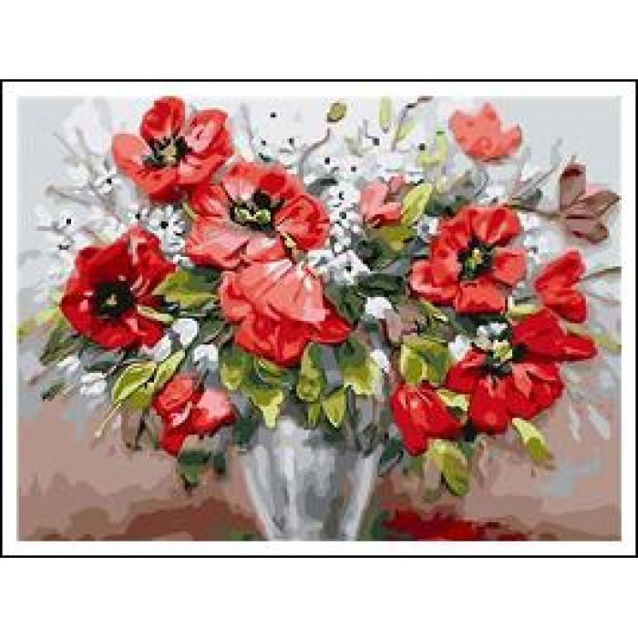 Картина за номерами 40х50 см DIY Букет маків (RA5245), фото 1