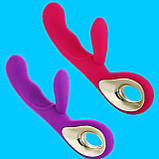 Вібратор (для точки G + клітор) Langsha силікон, пластик Фаллоїмітатор, фото 2