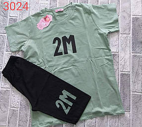 Костюм жіночий футболка + лосини оптом (44-48) Туреччина 3024-101859