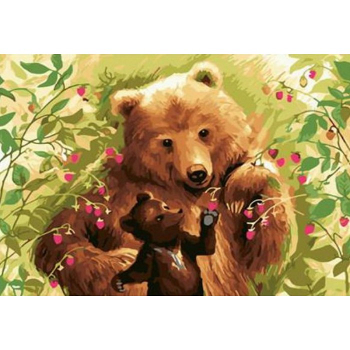 Картина за номерами 40х50 см DIY Ведмедик з медмежам (RA5371), фото 1