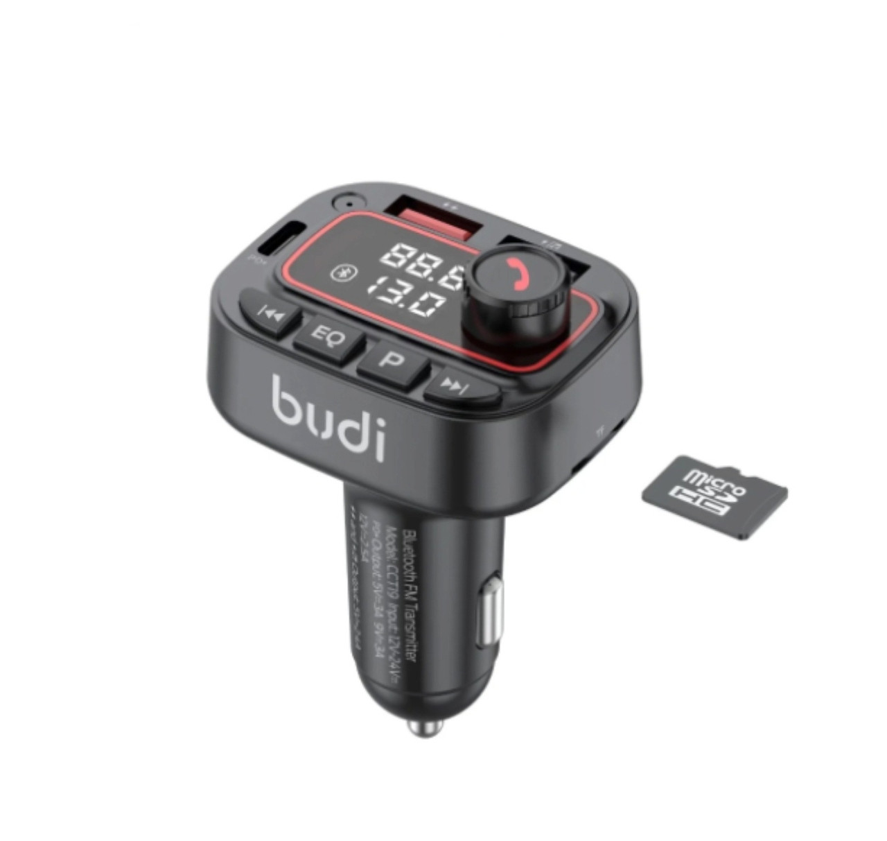Автомобільний FM-модулятор Bluetooth трансмітер АЗП PD 42 W Budi CCT19B
