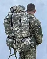 Тактический рюкзак баул 100-110 литров пиксель. Военный рюкзак ВСУ. Армейский рюкзак-баул
