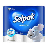 Папір туалетний Selpak Super Soft тришаровий білий 32 шт. (32761815)