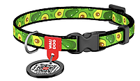 Нашийник нейлоновий для дрібних порід собакCOLLAR WAUDOG Nylon з QR паспортом, малюнок Авокадо, Ш 10 мм, Дов. 20-30 см, фото 2