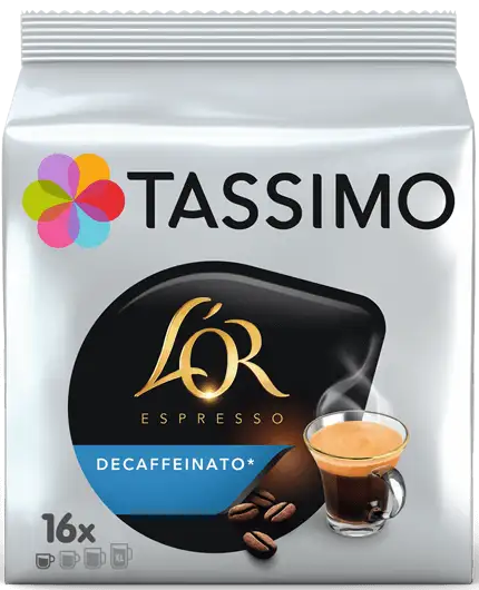 Кава в капсулах Тассімо - Tassimo L'OR Decaffeinato (16 порцій)