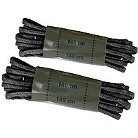 Шнурки 2 пары Восковые Mil-Tec® 140 см. Black