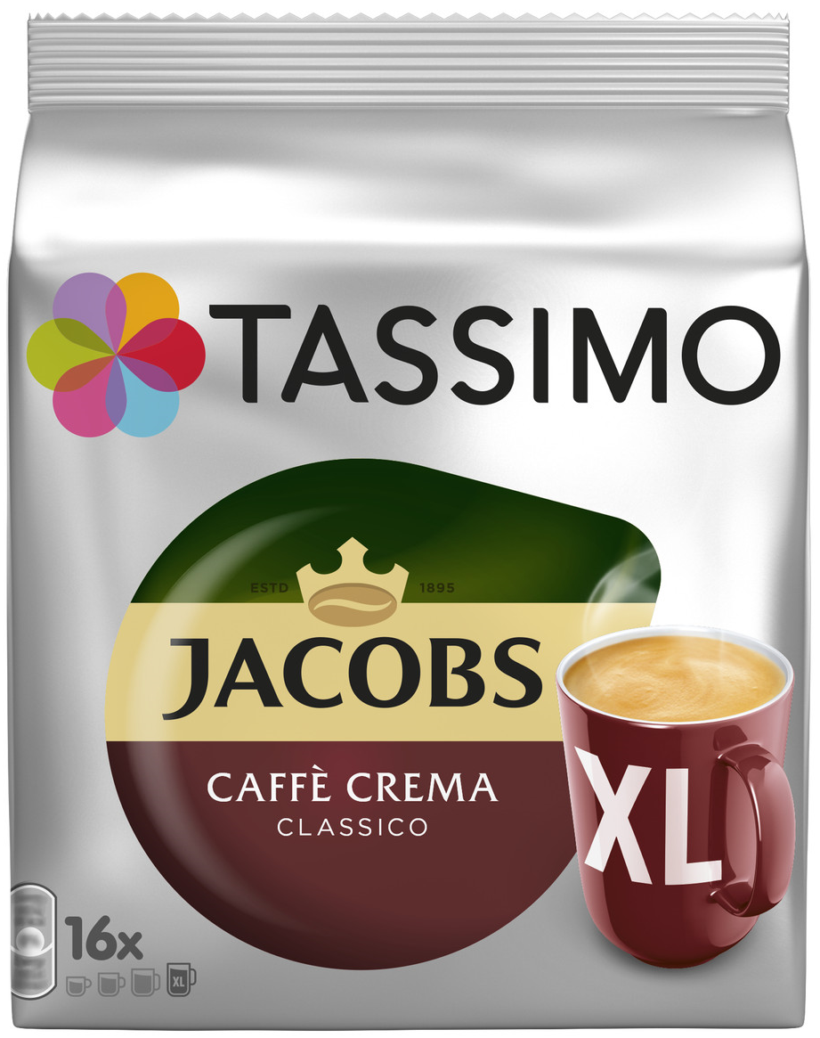Кава в капсулах Тассимо - Tassimo Jacobs Caffe Crema Classico XL (16 порцій)