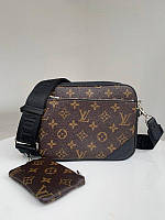 Мужская сумка 3в1 через плечо Луи Витон стильная сумка-почта Louis Vuitton crossbag brown/black