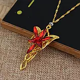 Кулон Арвен Евенстар. Підвіска Arwen Evenstar. Кулон з фільму Володар Перстнів червоно жовта, фото 5