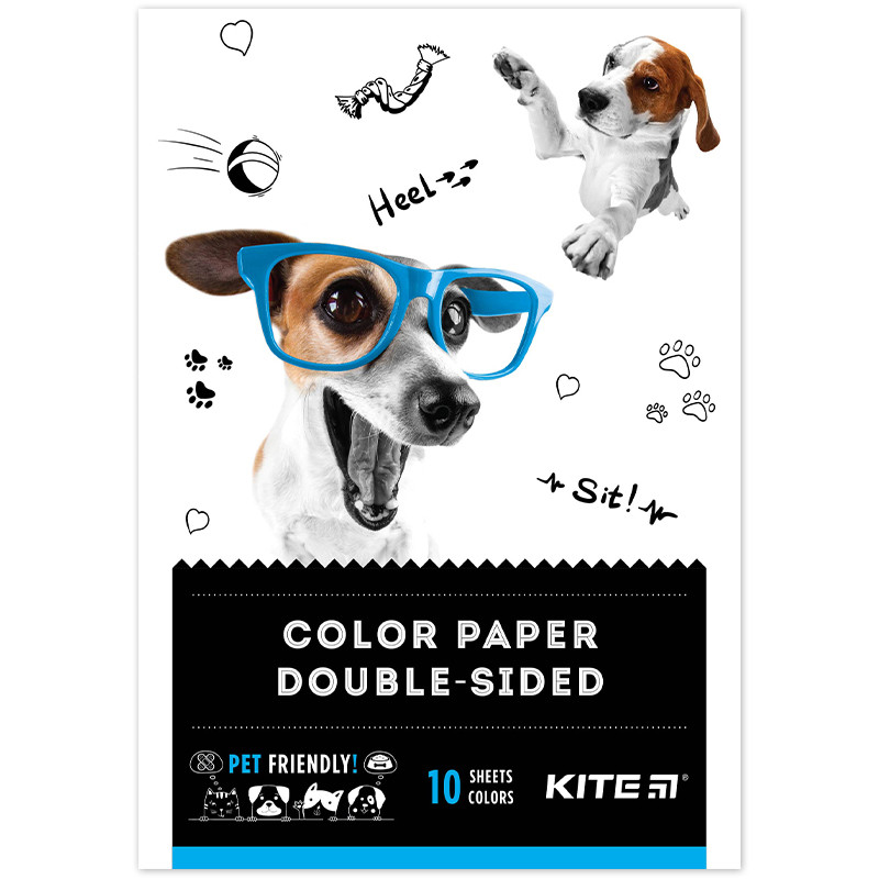 Папір кольоровий двосторонній Kite Dogs А5 K22-293