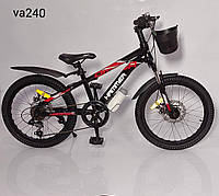 Детский велосипед 20 дюймов HAMMER VA-240 с корзиной и держателем для бутылки / с диск.тормозом / 6 скоростей