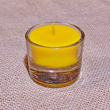 Наливна воскова скляна чайна свічка 28г; натуральний бджолиний віск
