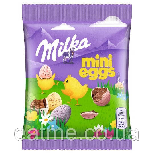 Milka mini eggs Шоколадні яйця в глазурі 31,6g