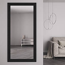 Дзеркало в чорній рамі з орнаментом 176х86 на стіну Black Mirror для салону краси студії