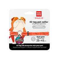 Оранжевый шнурок для адресника из паракорда, WAUDOG для собак размером 25-45 см, светоотражающий, Д 4 мм