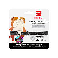 Черный шнурок для адресника из паракорда 4мм WAUDOG для собак размера 25-45см, светоотражающий
