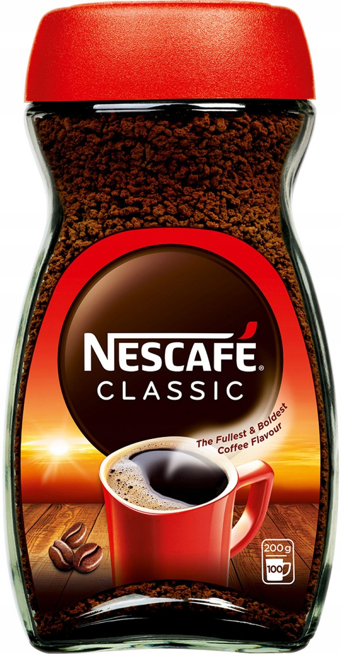 Кава розчинна Nescafe Classic, 200 г, Польща, Нескафе Класик у банці (скло)