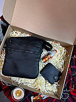 Подарочный набор - Luxury Box Detroit + bifold для мужчины Сумка и кошелек из натуральной кожи