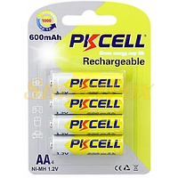 Аккумулятор PKCELL 1.2V AA 600mAh NiMH Rechargeable Battery, 4 штуки в блистере цена за блистер