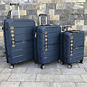 Дорожня валіза Wings PP05 з поліпропілену на 4 колесах, мала синя, фото 8