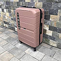 Дорожня валіза Wings PP05 з поліпропілену на 4 колесах, середня рожева, фото 7