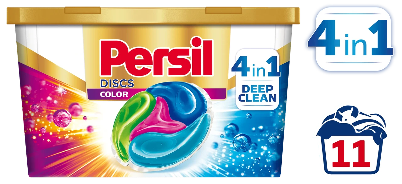 Гель-капсули для прання Persil Discs Color 4 в 1 для кольорової білизни, 11 шт.