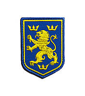 Шеврон нарукавна емблема Лев дивізійник синьо-жовтий на липучці