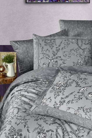 Постільна білизна La Romano преміум сатин Dema Grey 300TC Turkey, фото 2