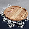 Дошка для подачі страв кругла на 2 секції з ясеня, фото 4