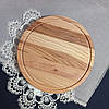 Дошка для подачі страв кругла на 2 секції з ясеня, фото 3