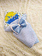 Детский демисезонный плюшевый конверт с принтом на выписку конверт-одеяло весна осень
