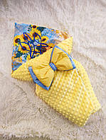 Детский демисезонный плюшевый конверт с принтом на выписку конверт-одеяло весна осень