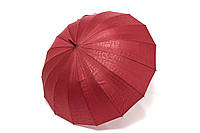 Бордовый однотонный зонт с буквами на 16 спиц