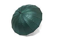 Зеленый однотонный зонт с буквами на 16 спиц