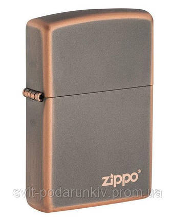Оригінальна запальничка Zippo 49839ZL Rustic Bronze Zippo Logo вдалий подарунок чоловіку, фото 2