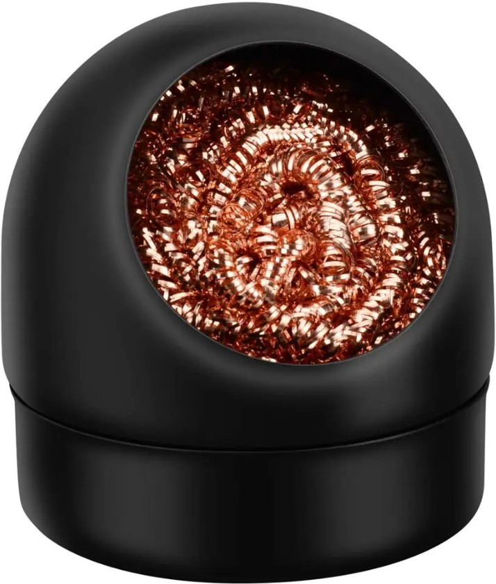 Очисник жала паяльника JZQ-599B, Латунна металева стружка-губка для очищення жала з підставкою