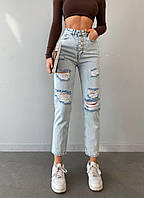 Жіночі джинси-мом на ґудзиках 1447