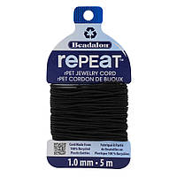 Ювелірний шнур RePEaT Beadalon, Black, товщина 1 мм, довжина 5 м